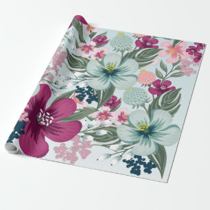 Papier Cadeau Fleurs tropicales de rouleaux de papier à envelopp