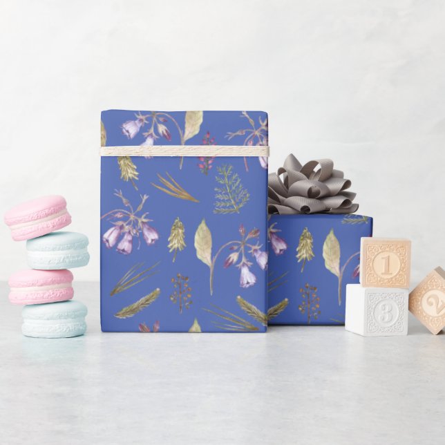 Papier Cadeau Fleurs violettes anglais Garden Baby shower Party (Baby Shower)