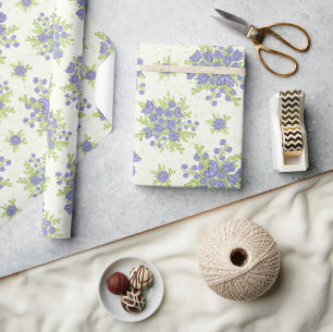 Papier Cadeau Fleurs violettes de lilas florales de printemps