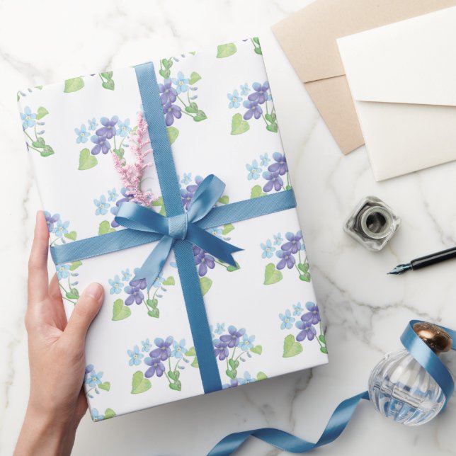 Papier Cadeau Fleurs violettes sauvages Envelopper le papier (Cadeaux)
