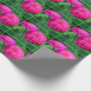 Papier Cadeau Fleurs Zinnia Rose Personnalisées