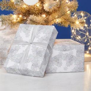 Papier Cadeau flocon blanc