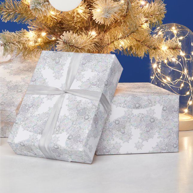 Papier Cadeau flocon blanc (Vacances)