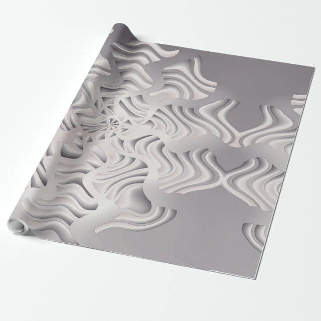 Papier Cadeau flocon d'argent (Déroulé)