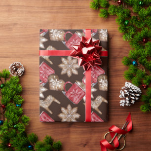 Papier Cadeau Flocon de neige Abstrait Noël Noël Noël Fêtes