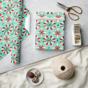 Papier Cadeau Flocon de neige géométrique motif de kaléidoscope