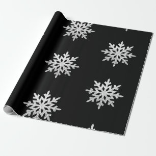Papier Cadeau Flocon de neige Parties scintillant en argent
