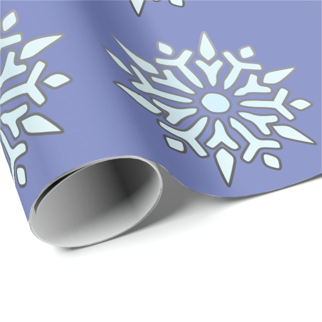 Papier Cadeau Flocons de neige de Nordic de papier d'emballage (Coin rond)