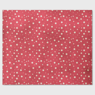 Papier Cadeau Flocons de neige sur rouge