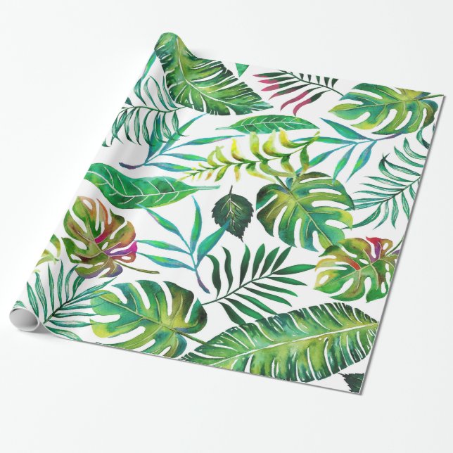 Papier Cadeau Flora tropicale (Déroulé)