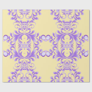 Papier Cadeau Floraison Océanique : Harmonie de la Vague Violett