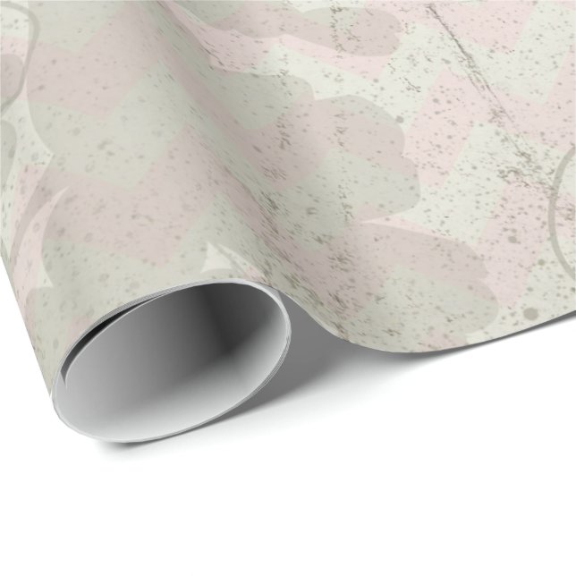 Papier Cadeau Floral antique vintage (Coin rond)