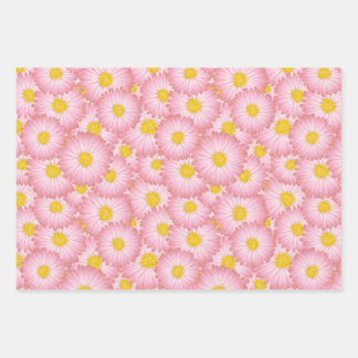 Papier cadeau floral artistique de luxe - Set de 3
