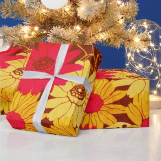 Papier Cadeau Floral bohème gras