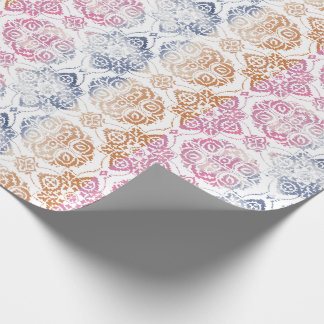 Papier Cadeau Floral Chic Boho Aquarelle rose et bleu