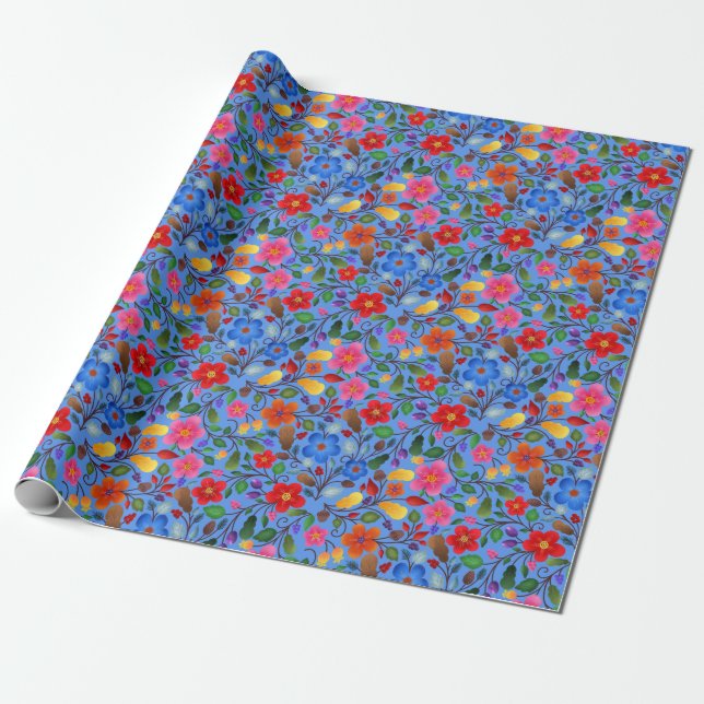 Papier Cadeau Floral coloré pour chaque saison (Déroulé)