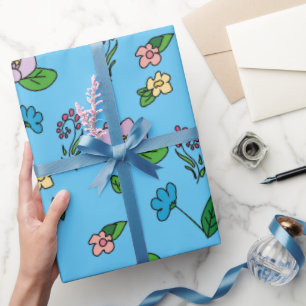 Papier Cadeau Floral d'été moderne coloré