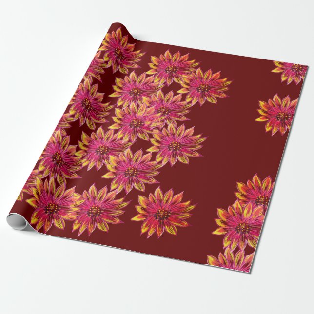 Papier Cadeau Floral DreM fLOWERS dIGITAL dRAWING (Déroulé)