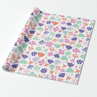 Papier Cadeau Floral Floral Abstrait Multicolor