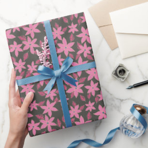 Papier Cadeau Floral Mille Fleurs Motif violet rose