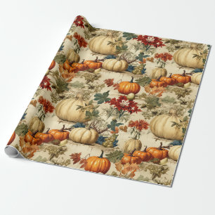 Papier Cadeau Floral Thanksgiving Motif Vintage (10)
