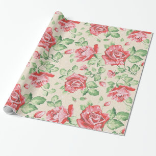 Papier Cadeau Floral Vintage