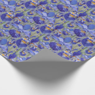 Papier Cadeau Flore bleue d'Iris