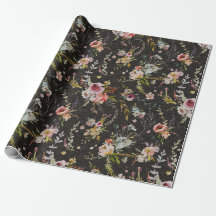 Flore de prairie - Enveloppement cadeau noir