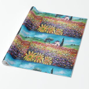 Papier Cadeau FLORE EN TOSCANE/ Champs, Pépites et tournesols