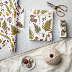 Papier Cadeau Flore et faune boisées 2
