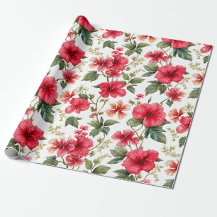 Papier Cadeau Flore Modèle Hibiscus Fleurs