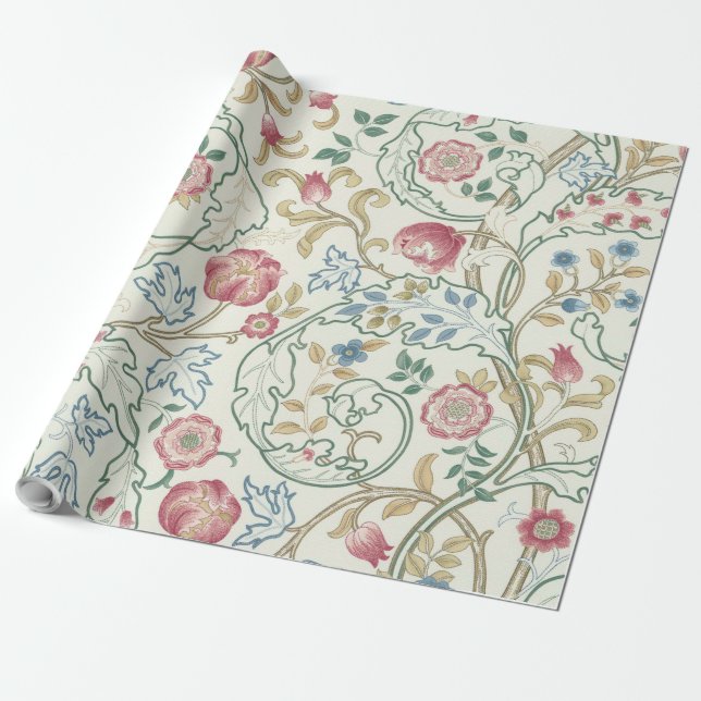 Papier Cadeau Flore, motifs floraux, William Morris (Déroulé)