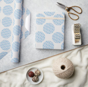 Papier Cadeau Flore rétro Berry Blues Polka Dot