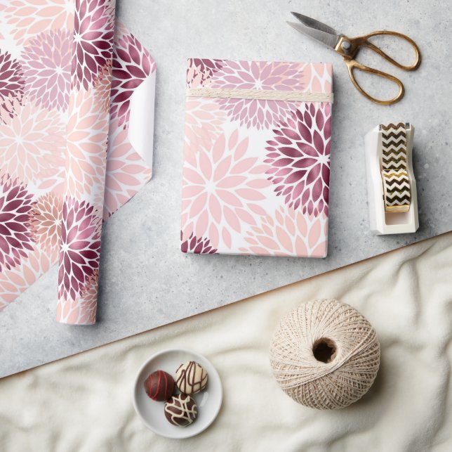 Papier Cadeau Flore rose Chic élégant (Artisanat)