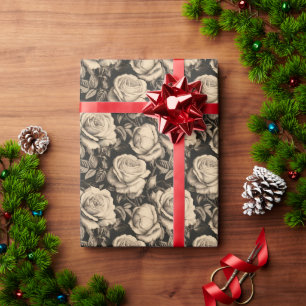 Papier Cadeau Flore Vintage de teintes douces