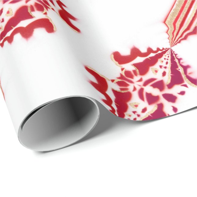 Papier Cadeau Flourish magenta d'or blanc de concepteur urbain (Coin rond)