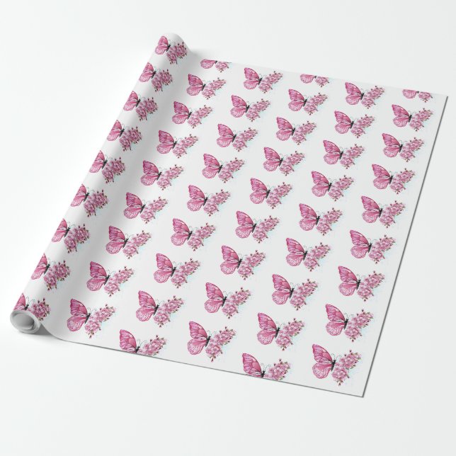 Papier Cadeau Flower Butterfly (Déroulé)