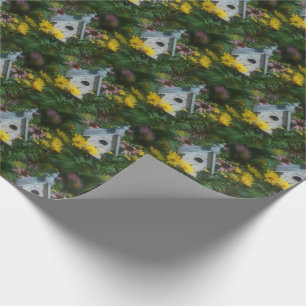 Papier Cadeau Flower Garden Birdhouse Nature Motif d'art