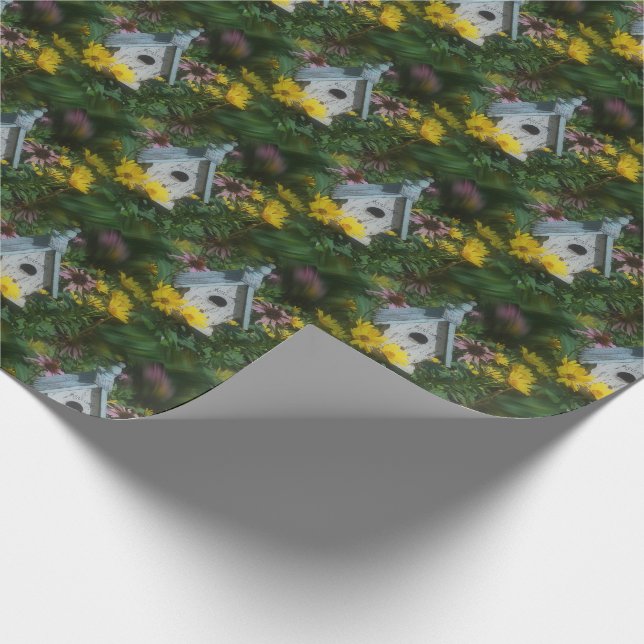 Papier Cadeau Flower Garden Birdhouse Nature Motif d'art (Coin)