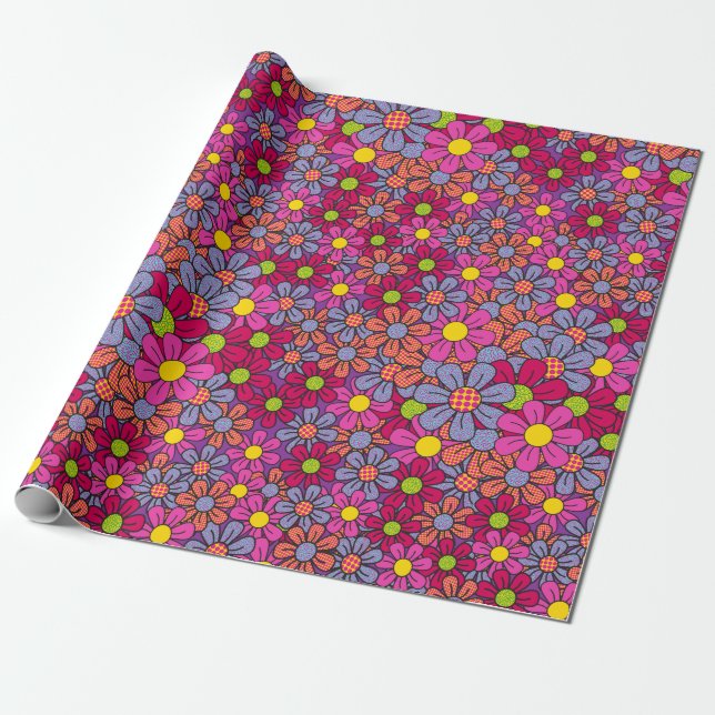 Papier Cadeau Flower Pop ! Numéro 3 Papier d'emballage cadeau (Déroulé)