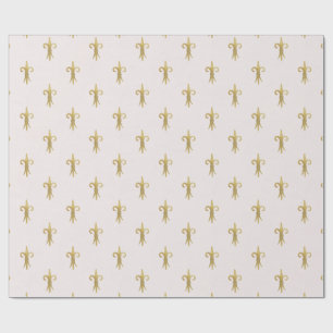 Papier Cadeau Fluer De Lis Rose Clair Français
