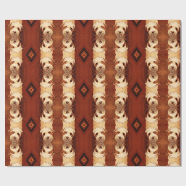 Papier Cadeau Fluffy dog in brown with diamond (Plat)