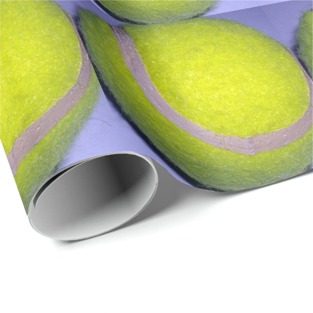 Papier Cadeau Fluffy Yellow Tennis ball, (Coin rond)