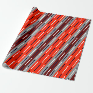 Papier Cadeau Flûte moderne Simple Musique Cool Minimale Flutist