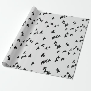 Papier Cadeau Flying Black Birds Gothique