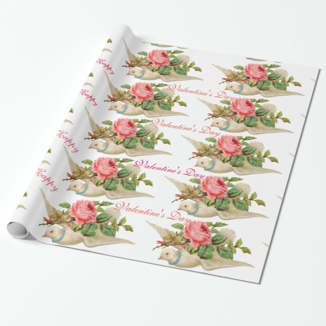 PAPIER CADEAU FLYING DOVE AVEC ROSE ROSE ROSE ROSE ROSE LA JOURN (Déroulé)