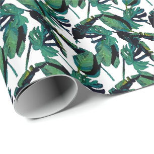 Papier Cadeau Foliage d'aquarelle Feuille tropicale