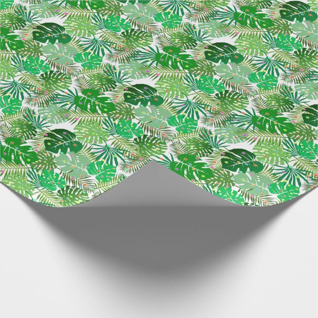 Papier Cadeau Folithe de plage tropicale Lumières de Noël (Coin)