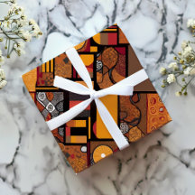 Folk Tribal Rustic Patchwork African American Gift
