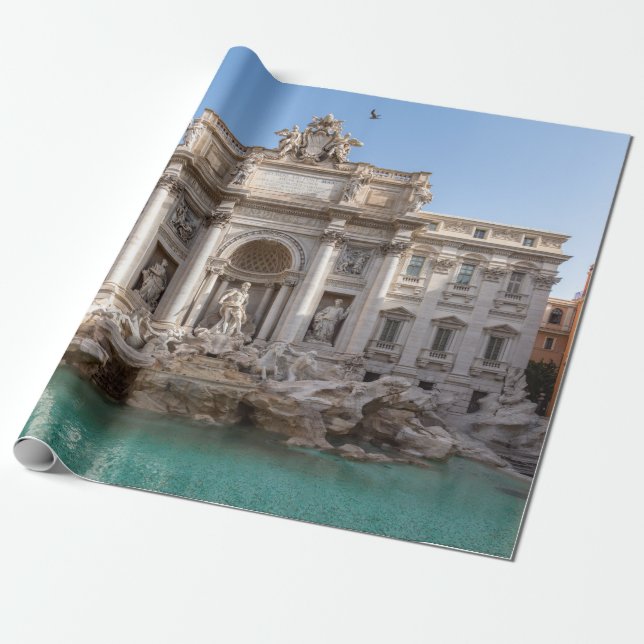 Papier Cadeau Fontaine de Trevi tôt le matin - Rome, Italie (Déroulé)
